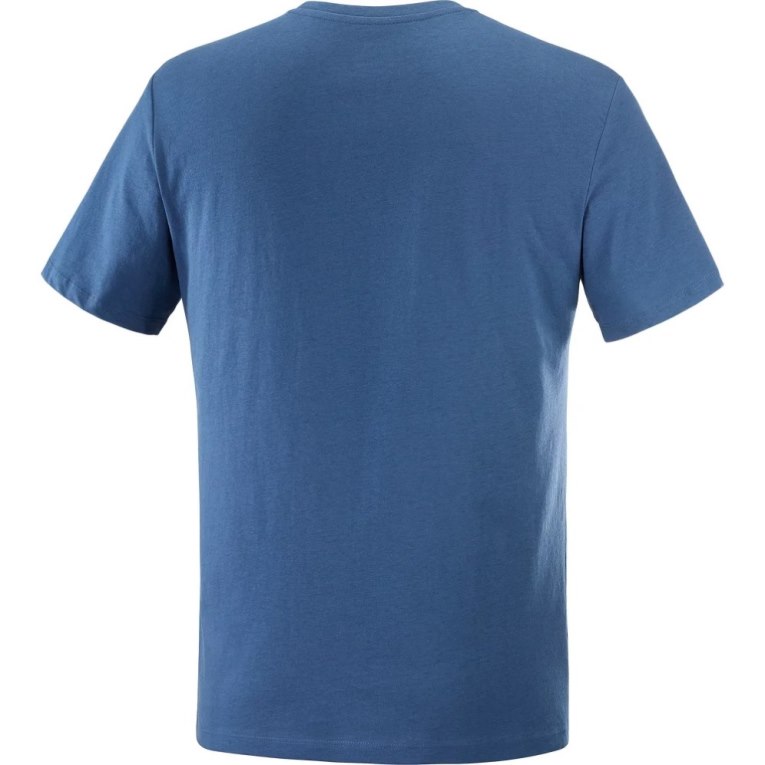 Salomon Outlife Logo Short Sleeve Men's T-Shirts Blue | CA 81Q93